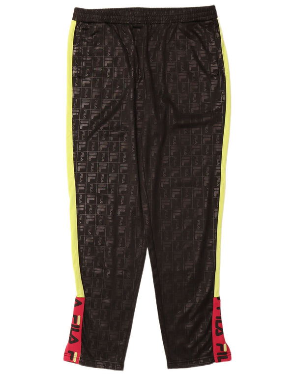 Fila Pantalon de survêtement graphique pour femme UK 14 Medium Black Colourblock