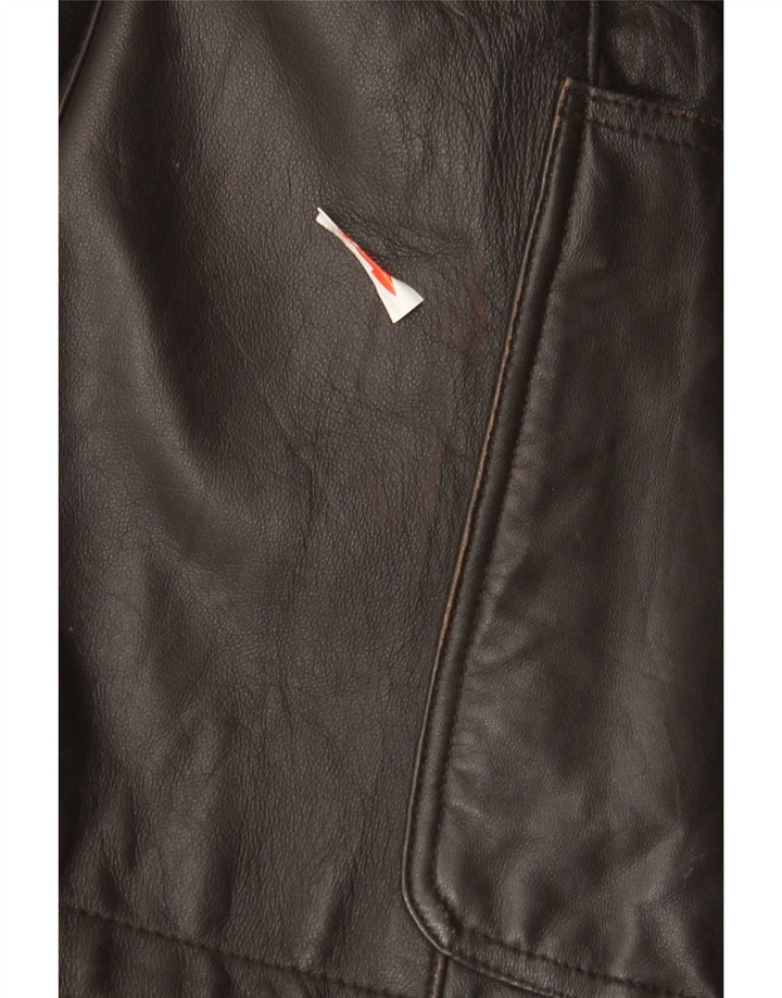 John Barritt Veste blazer en cuir à 2 boutons pour homme IT 52 XL en cuir marron