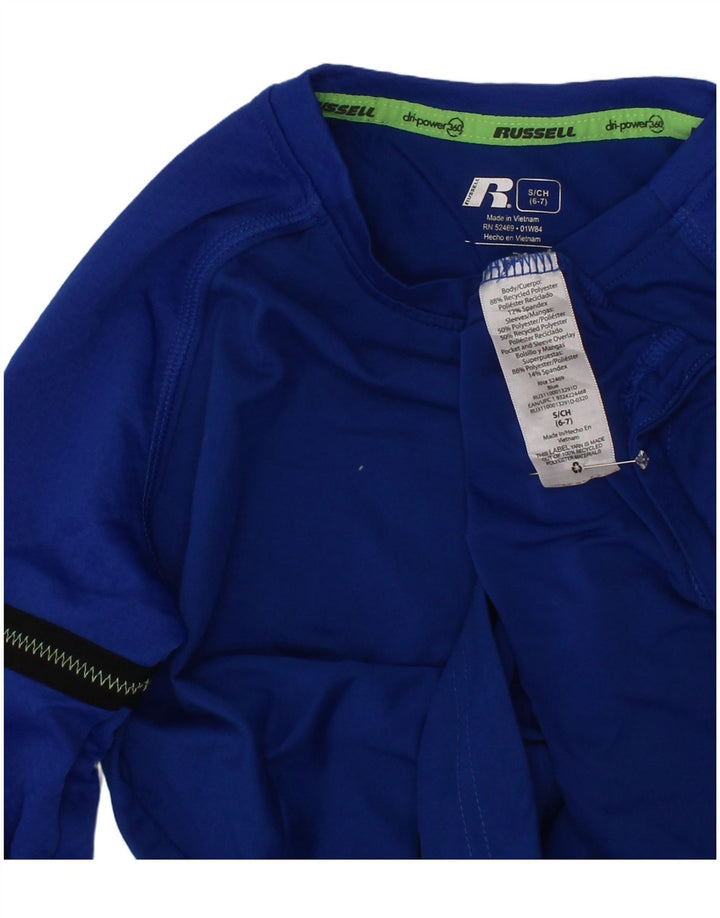 Russell Athletic Haut à manches longues pour garçon 6-7 ans Petit Bleu Polyester