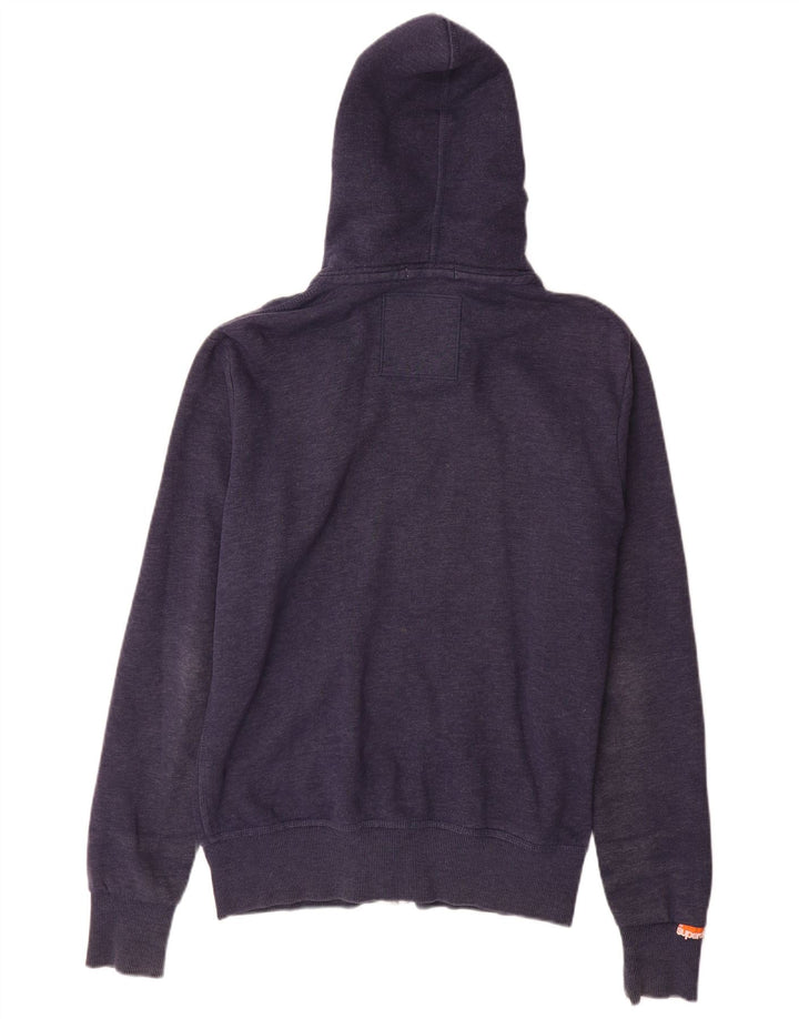 Superdry Pull à capuche zippé en coton bleu marine moyen