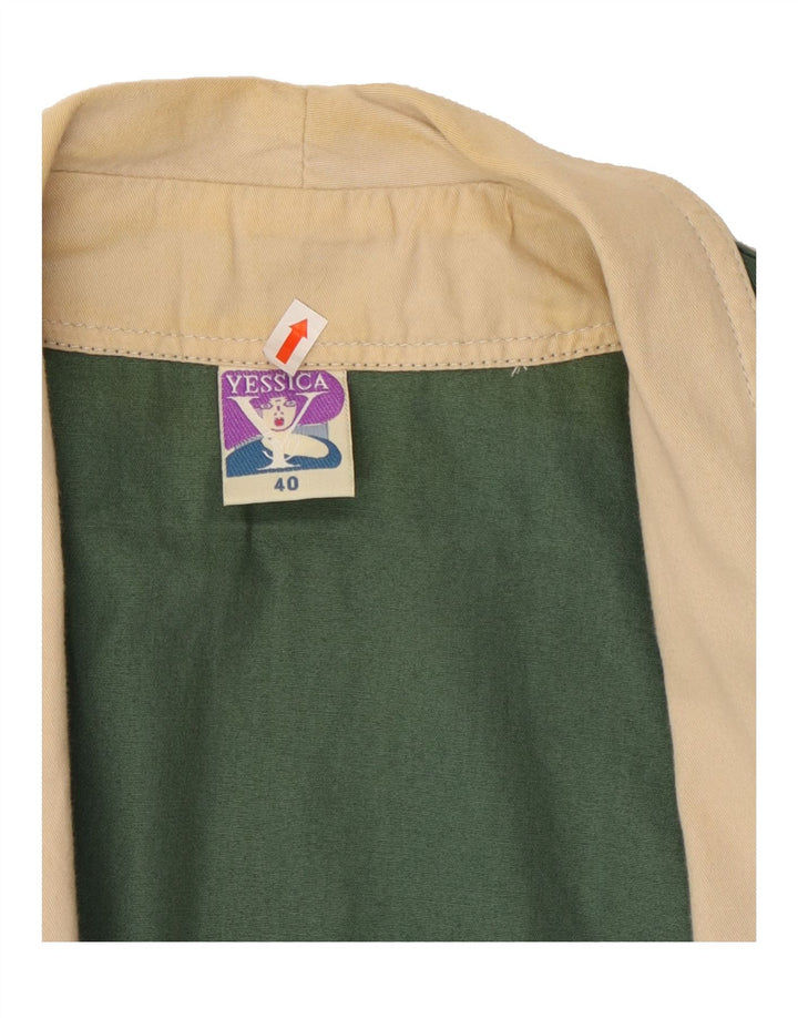 YESSICA Womens Open Blazer Jacket IT 40 Small Green Cotton Vintage Yessica and Second-Hand Yessica from Messina Hembry 