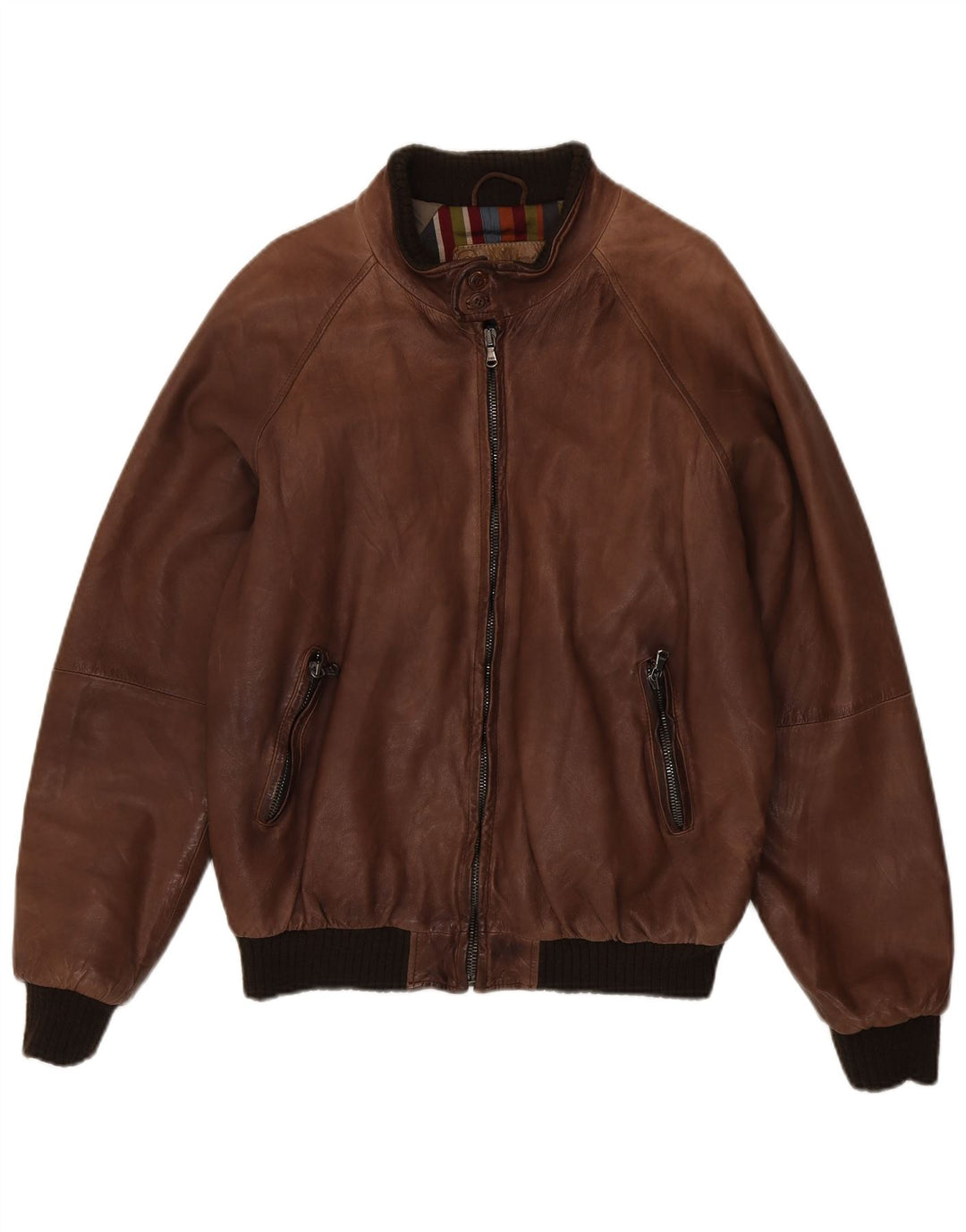 veste en cuir homme vintage IT 50 Grand Marron