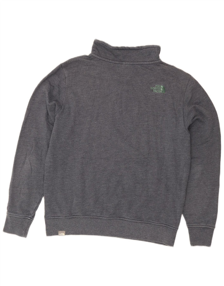 The North Face Sweat-shirt à col zippé pour homme en coton gris moyen