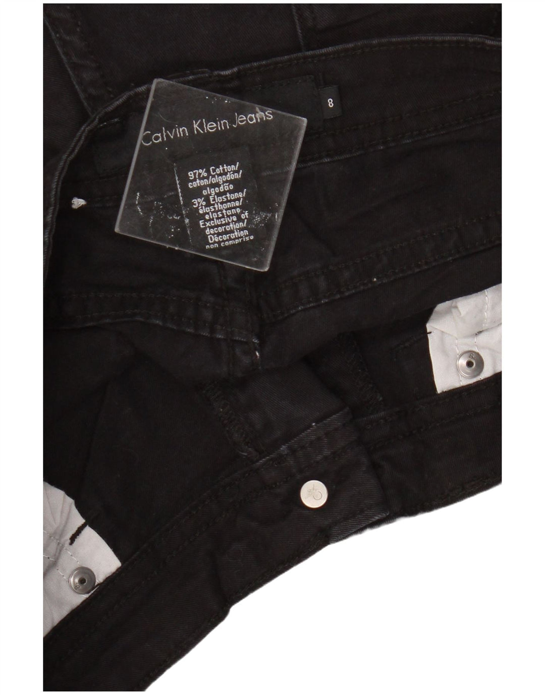 Calvin Klein Short en jean pour femme US 8 Medium W28 Noir Coton