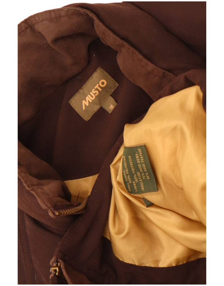 Musto Gilet rembourré pour femme UK 16 Large Marron Polyester