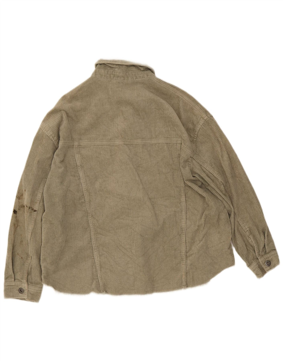 Zara Veste en velours côtelé pour femme UK 14 Coton kaki moyen