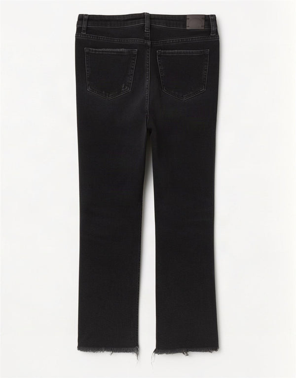 Zara Womens Distressed Straight Jeans EU 38 Small W28 L26 Black