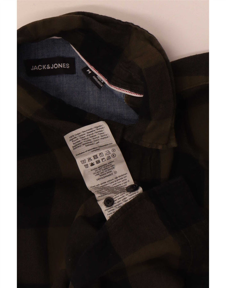 Jack & Jones Chemise Flanelle Homme Kaki Moyen Vichy Coton