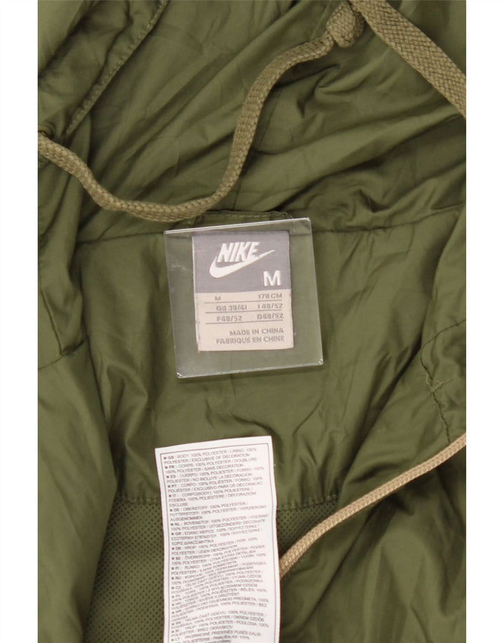 NIKE Mens Hooded Rain Jacket UK 38 Medium Green Colourblock Polyester Vintage Nike and Second-Hand Nike from Messina Hembry 