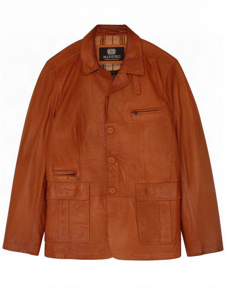 Veste en cuir homme Manebo EU 54 2XL Marron