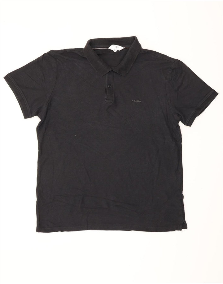 CALVIN KLEIN Polo Slim Fit Homme Grand Noir Coton