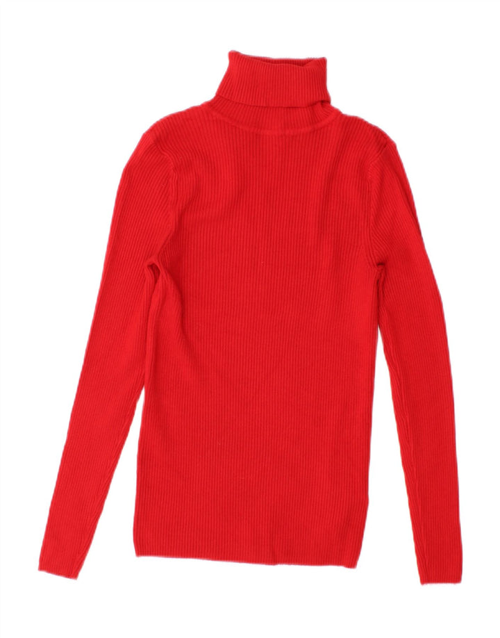Marks & Spencer Haut à col roulé pour femme à manches longues UK 10 Small Rouge Viscose