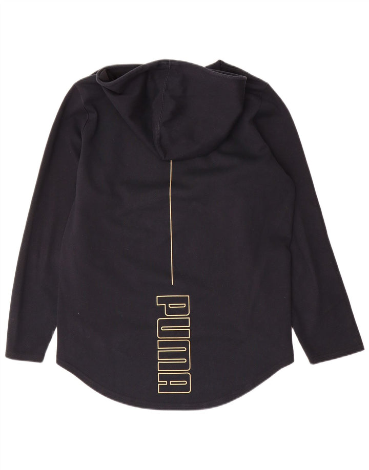 Puma Pull à capuche graphique pour femme UK 14 Large Noir Polyester