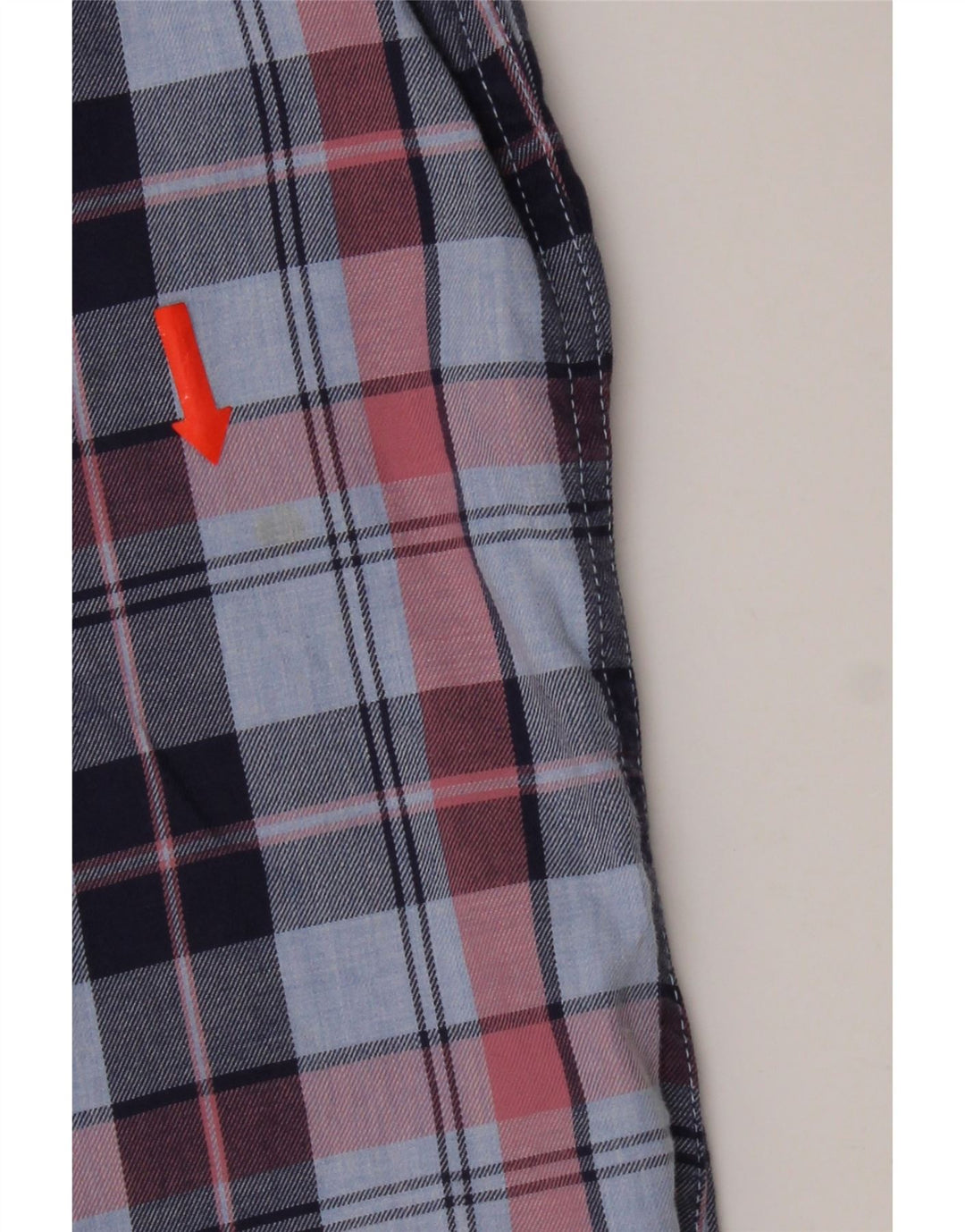 Crew Clothing Chemise Slim Fit en Flanelle pour Homme en Coton à Carreaux Bleu Moyen