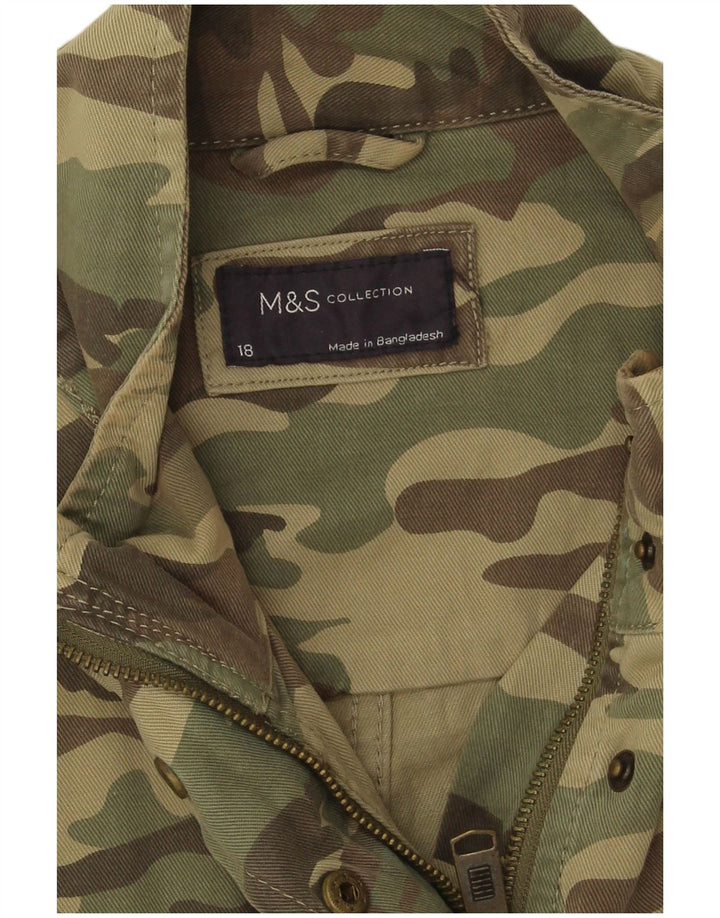 Marks & Spencer Veste utilitaire surdimensionnée pour femme UK 18 XL Kaki Camouflage