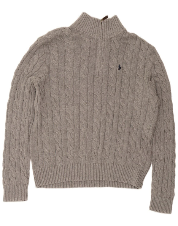 Polo Ralph Lauren Pull à col zippé pour homme Grand coton gris