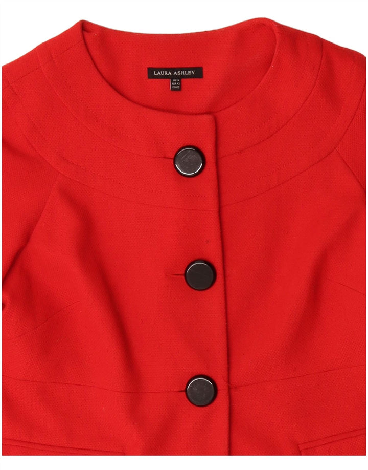 Laura Ashley Veste blazer à 3 boutons pour femme UK 16 Large Rouge Polyester