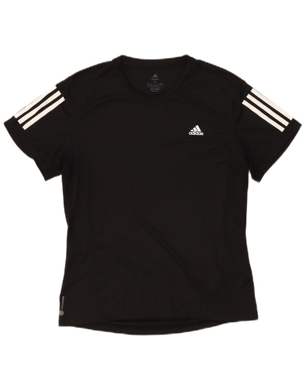 Adidas Femmes Aeroready T-Shirt Top UK 12/14 Moyen Noir Polyester