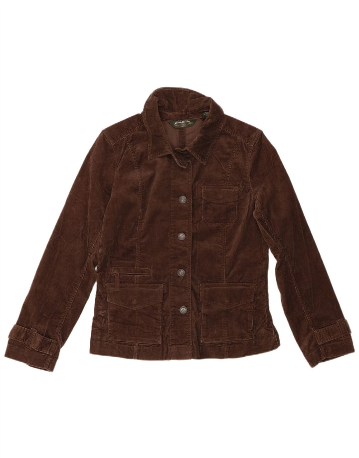 EDDIE BAUER Veste en velours côtelé pour femme UK 12 Coton marron moyen
