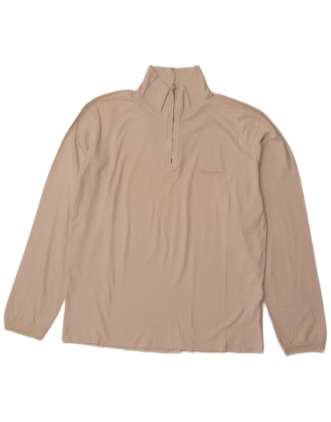 Champion Sweat-shirt à col zippé pour homme XL en coton blanc