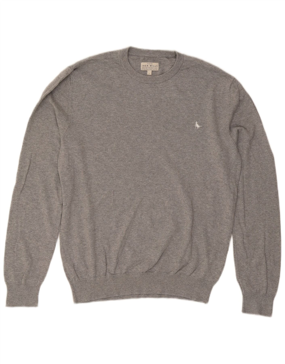 Jack Wills Pull à col rond pour homme en coton gris Taille L