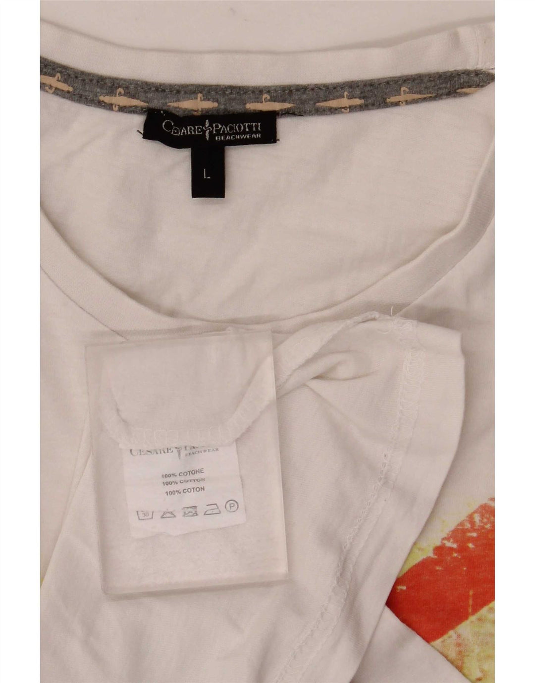 Cesare Paciotti T-shirt graphique pour homme en coton blanc