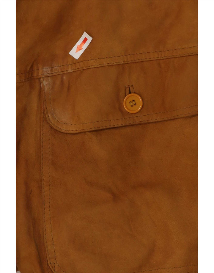 vintage Mens Suede Bomber Jacket UK 38 Beige Moyen