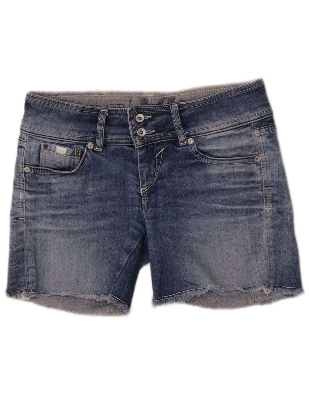 GUESS Short en Jean Femme W26 Petit Bleu Coton