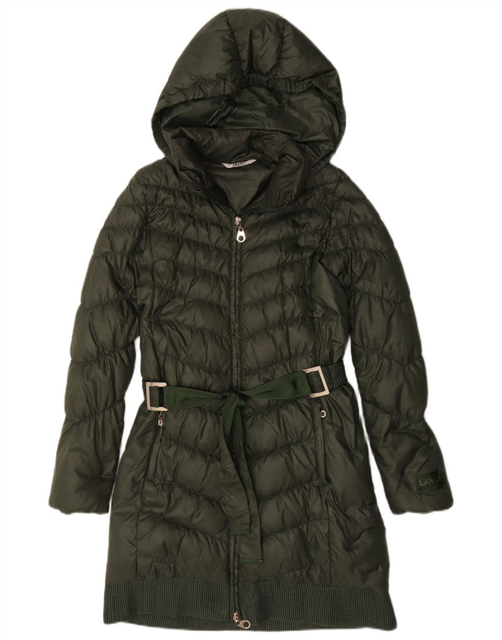 Liu Jo Veste matelassée à capuche pour femme IT 40 Small Vert Polyamide