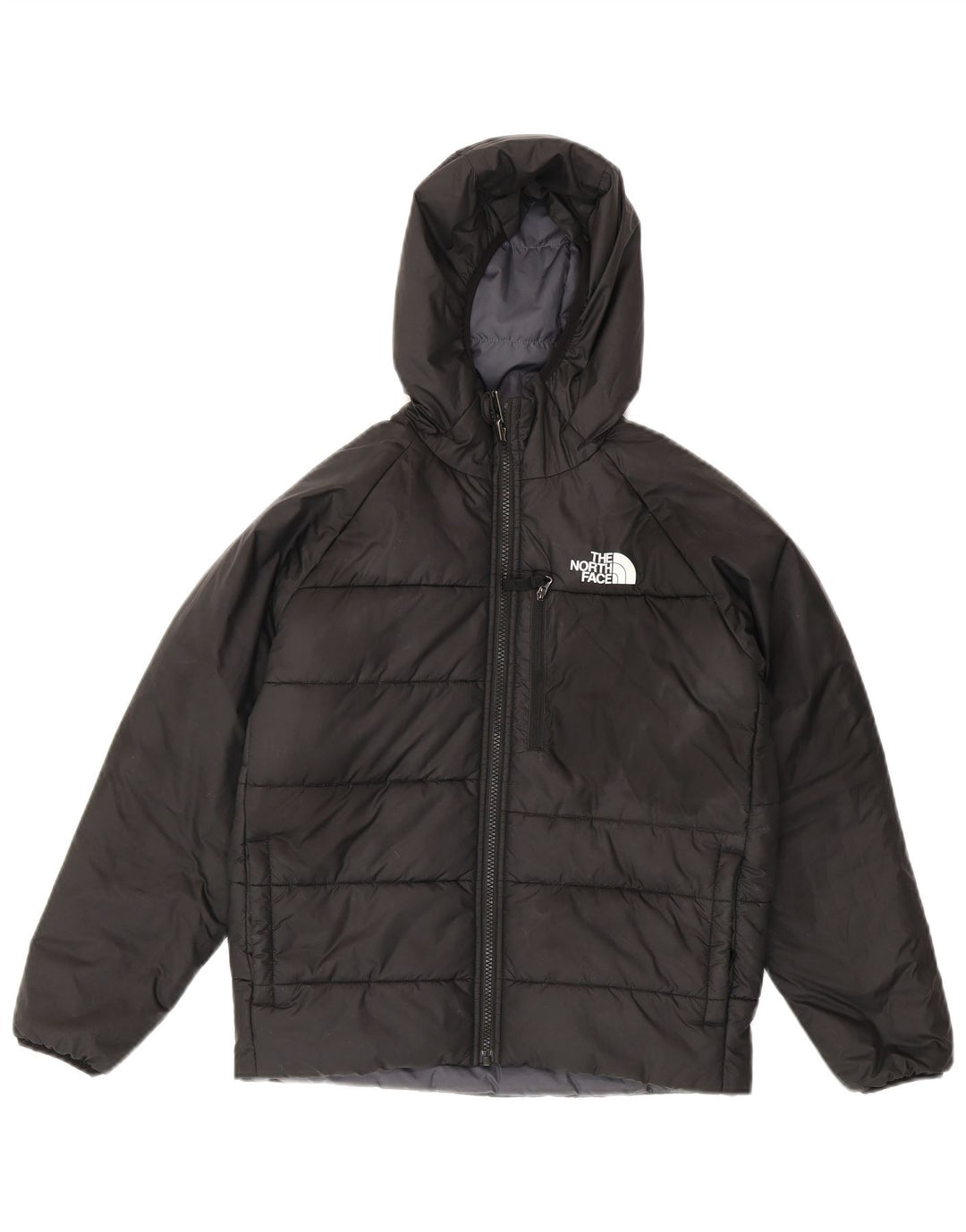 The North Face Veste matelassée réversible à capuche pour garçon 11-12 ans Gris