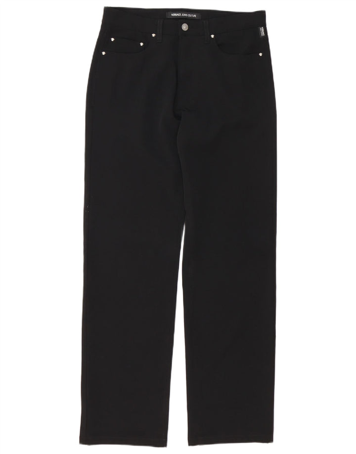 VERSACE Pantalon décontracté droit pour homme IT 46 Petit W32 L30 Noir Polyester