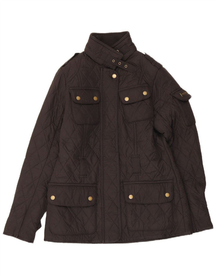 Barbour Veste matelassée militaire pour femme UK 10 Small Noir Polyester