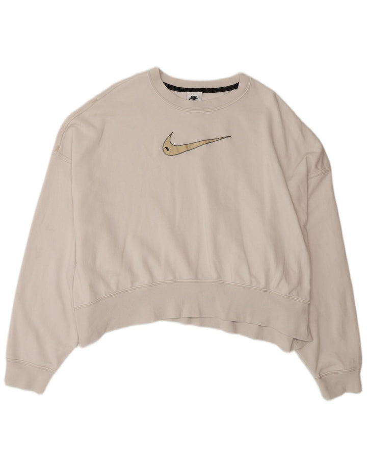 NIKE Sweat-shirt court surdimensionné pour femme UK 16 Grand Blanc