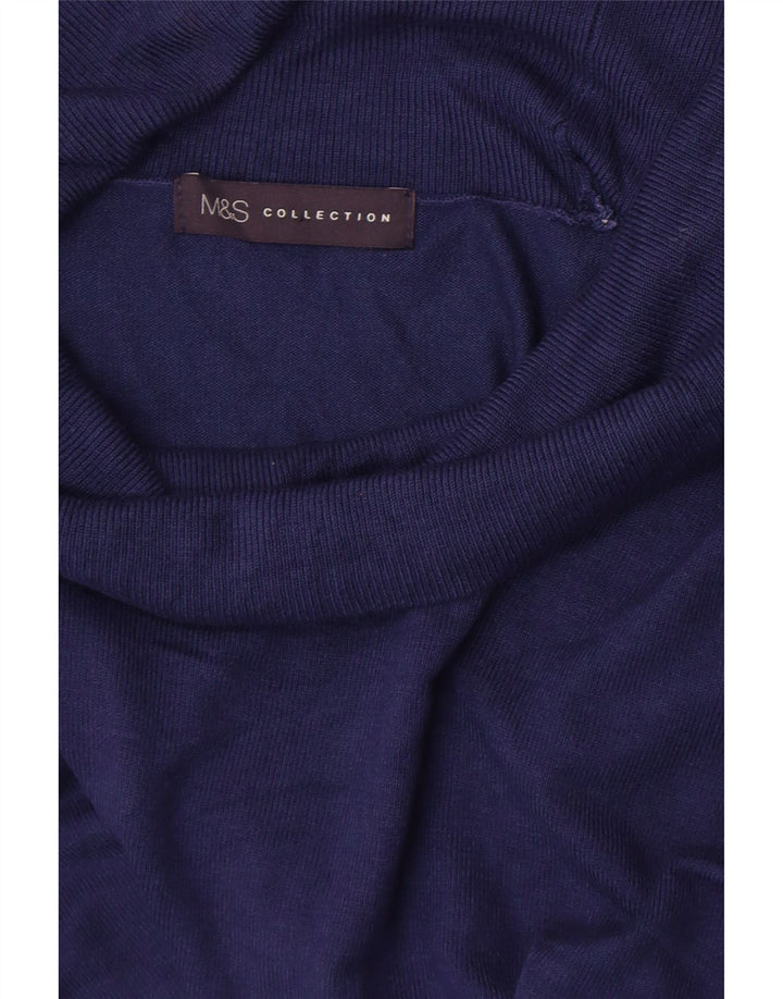 Marks & Spencer Pull col roulé pour femme UK 10 Small Bleu marine