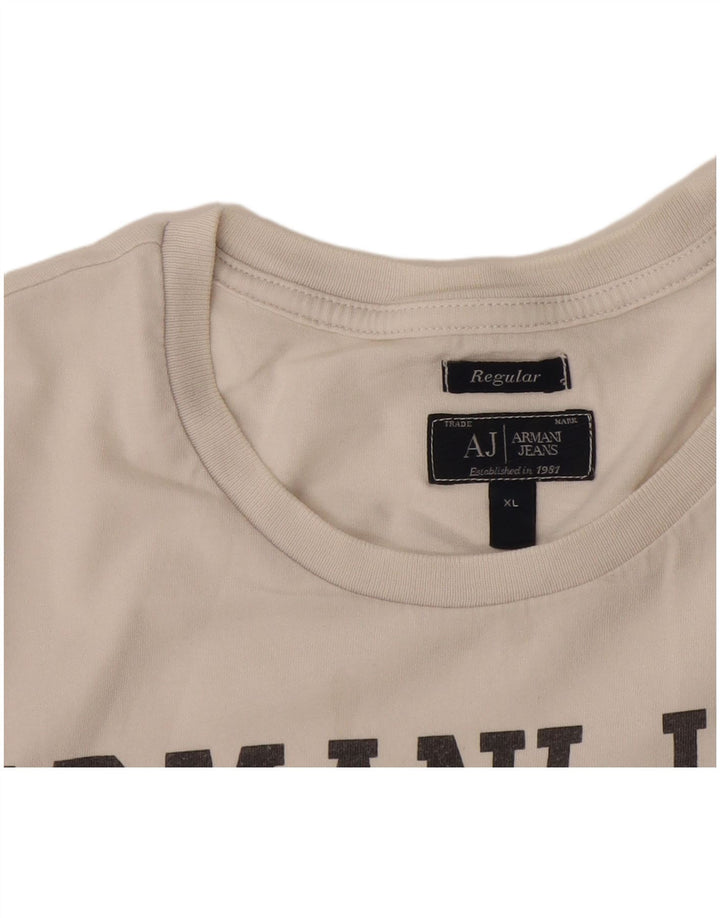 Armani Jeans T-Shirt Graphique Régulier Homme XL Blanc