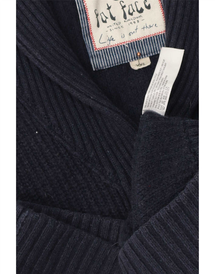 Fat Face Pull Cardigan Homme 2XL Bleu Marine Coton