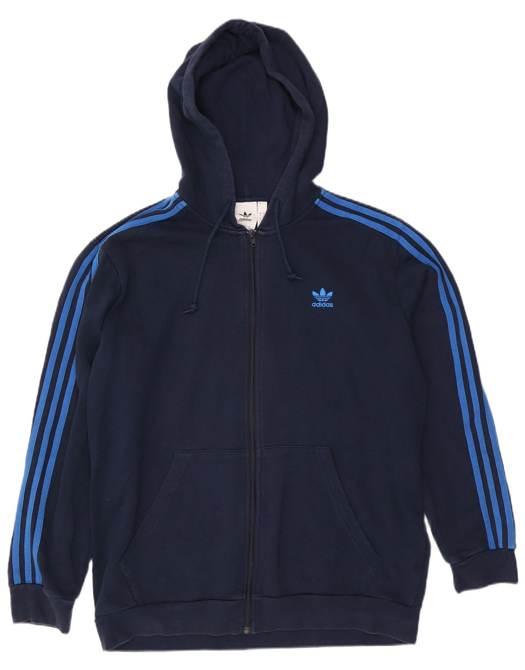 Adidas Pull à capuche zippé pour homme Grand coton bleu marine