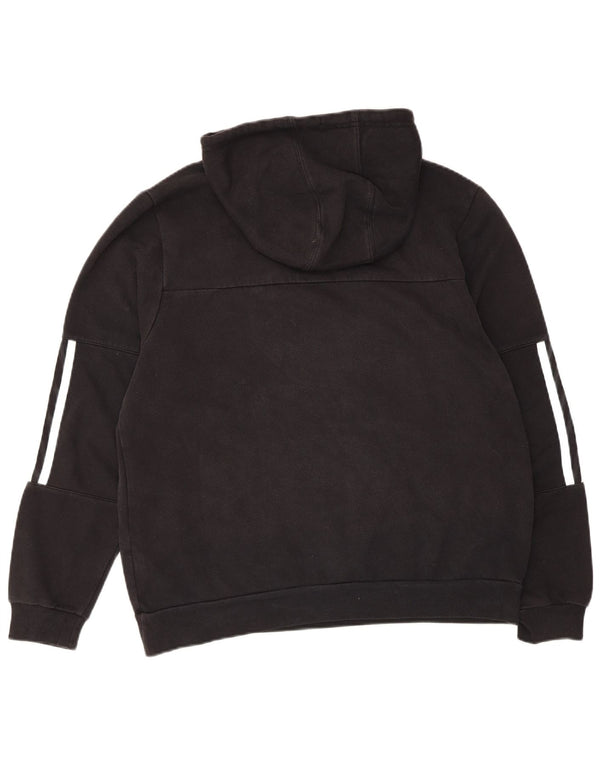 Adidas Pull à capuche surdimensionné pour femme UK 4/6 XS Noir Coton