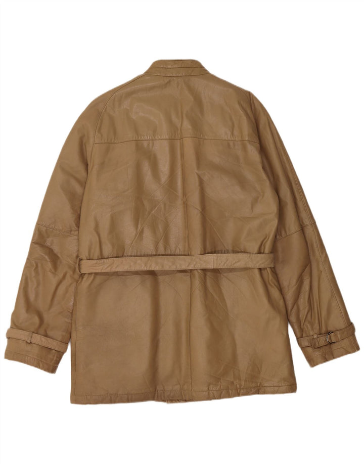 veste en cuir homme vintage IT 48 cuir beige moyen