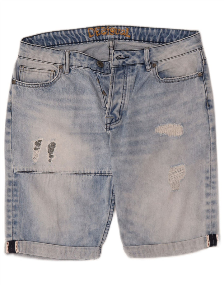 Desigual Short En Jean Déchiré W32 Homme Bleu Moyen