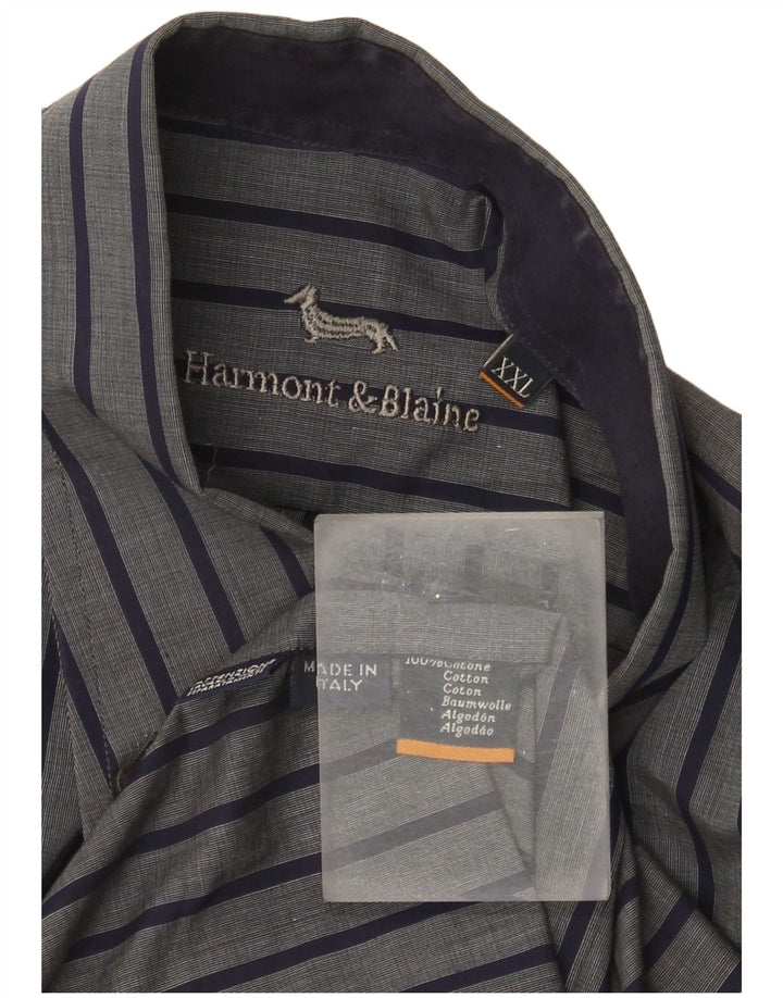 Harmont & Blaine Chemise Homme 2XL Gris Rayé Coton