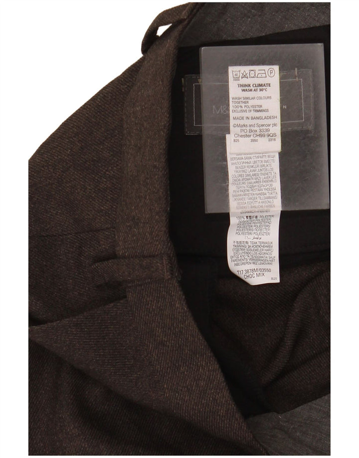 Marks & Spencer Pantalon de costume coupe classique pour homme W44 L33 Marron Polyester