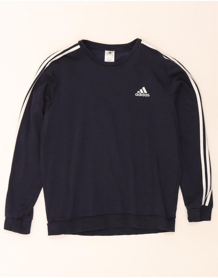 Adidas Sweat-shirt pour homme en coton bleu marine Taille L