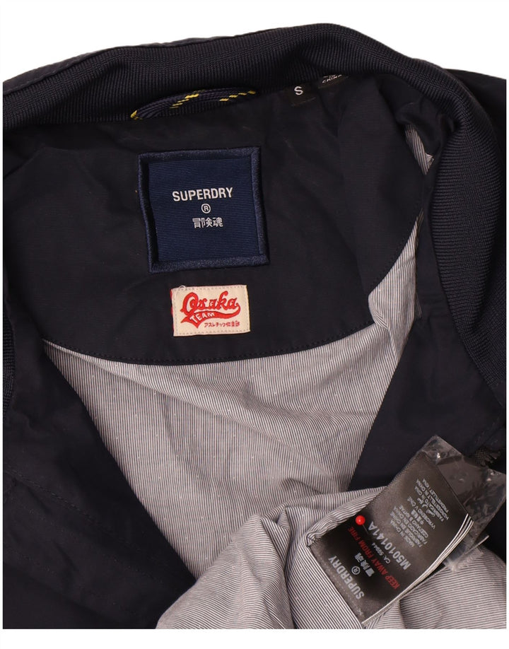 Superdry Veste Bomber Homme UK 36 Petit Coton Bleu Marine