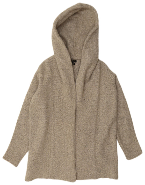 Massimo Dutti Cardigan ouvert à capuche pour femme UK 14 Large Beige