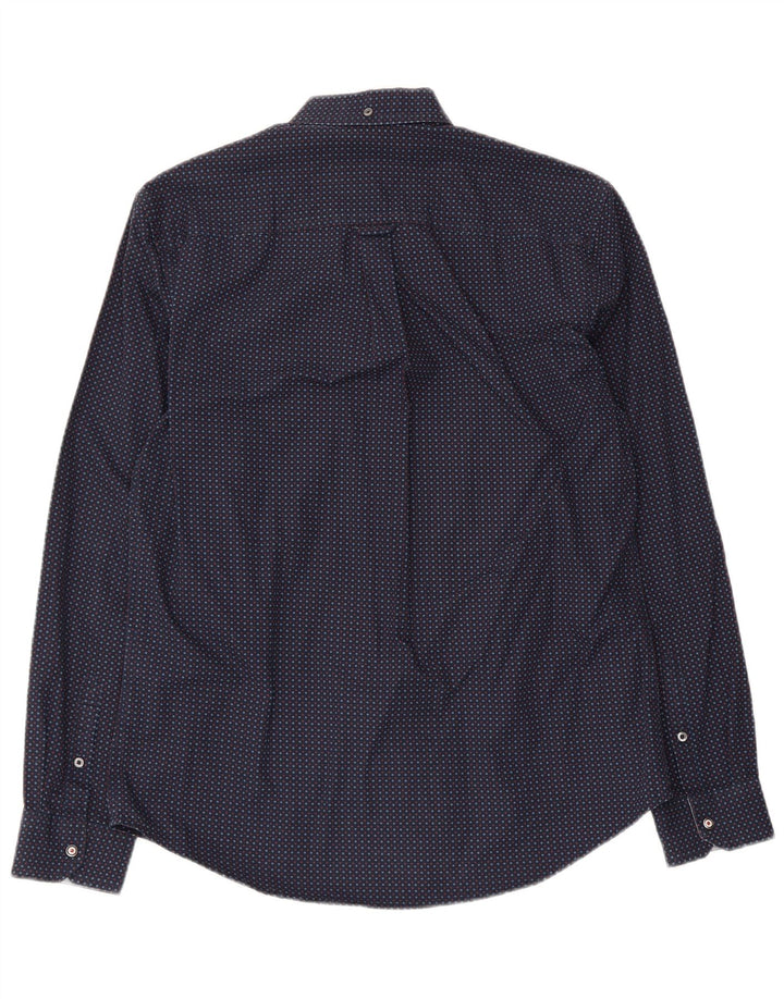 Ben Sherman Chemise Homme Bleu Marine Moyen Coton Tacheté
