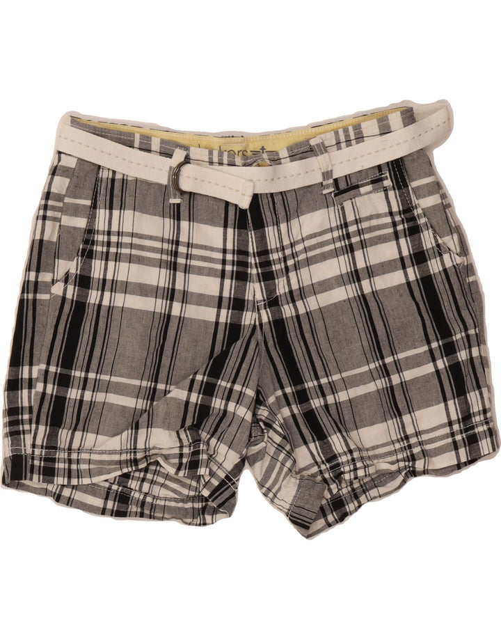 DOCKERS Womens Chino Shorts US 4 Small W30 Grey Check Linen Vintage Dockers and Second-Hand Dockers from Messina Hembry 