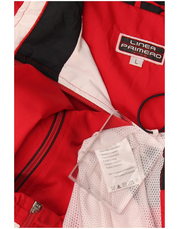 Linea Primero Veste de survêtement pour homme Large Rouge Colorblock Polyester