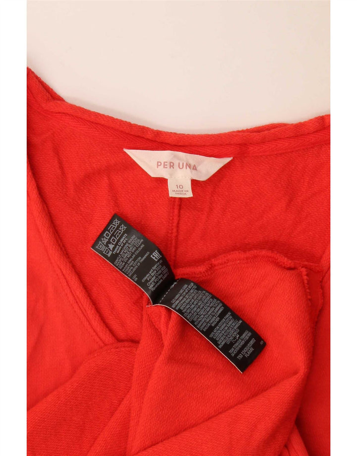 Marks & Spencer Femme Per Una Haut Oversize Manches 3/4 UK 10 Petit Rouge