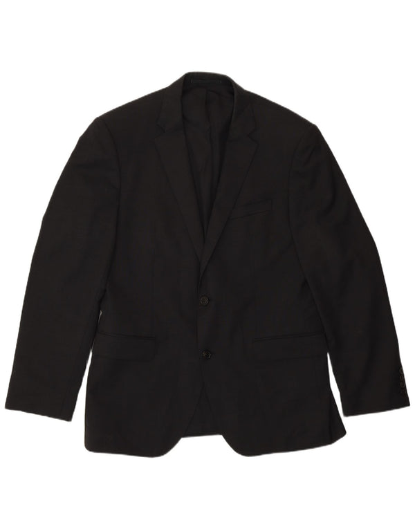 Hugo Boss Veste blazer à 2 boutons pour homme EU 50 Grande laine vierge noire
